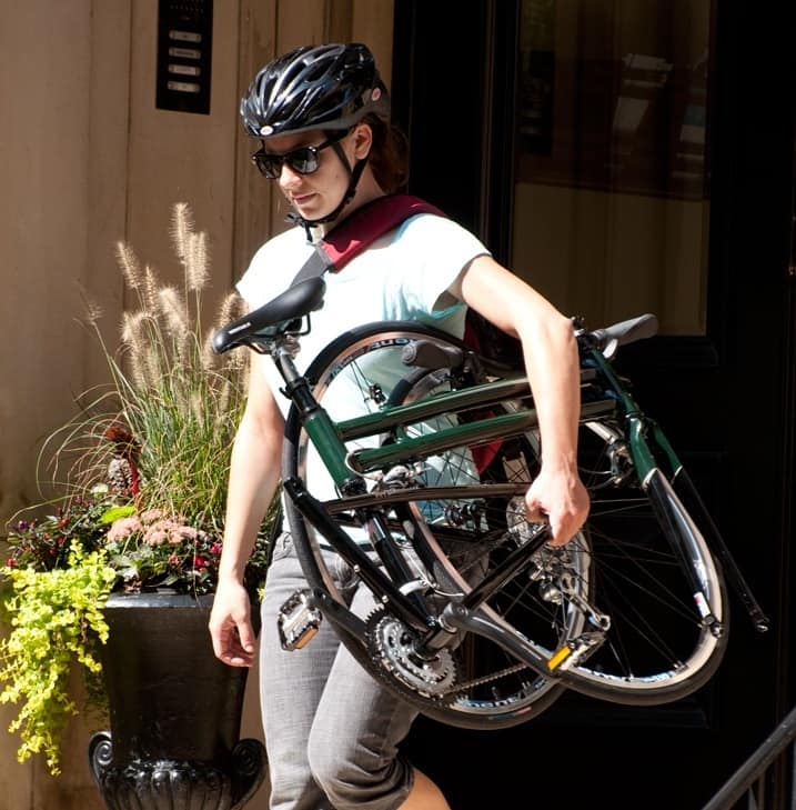 Girl With Folding Bike