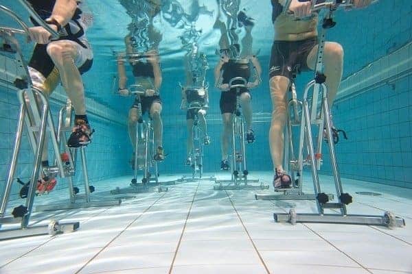 Under Water Cycling Burns Calories